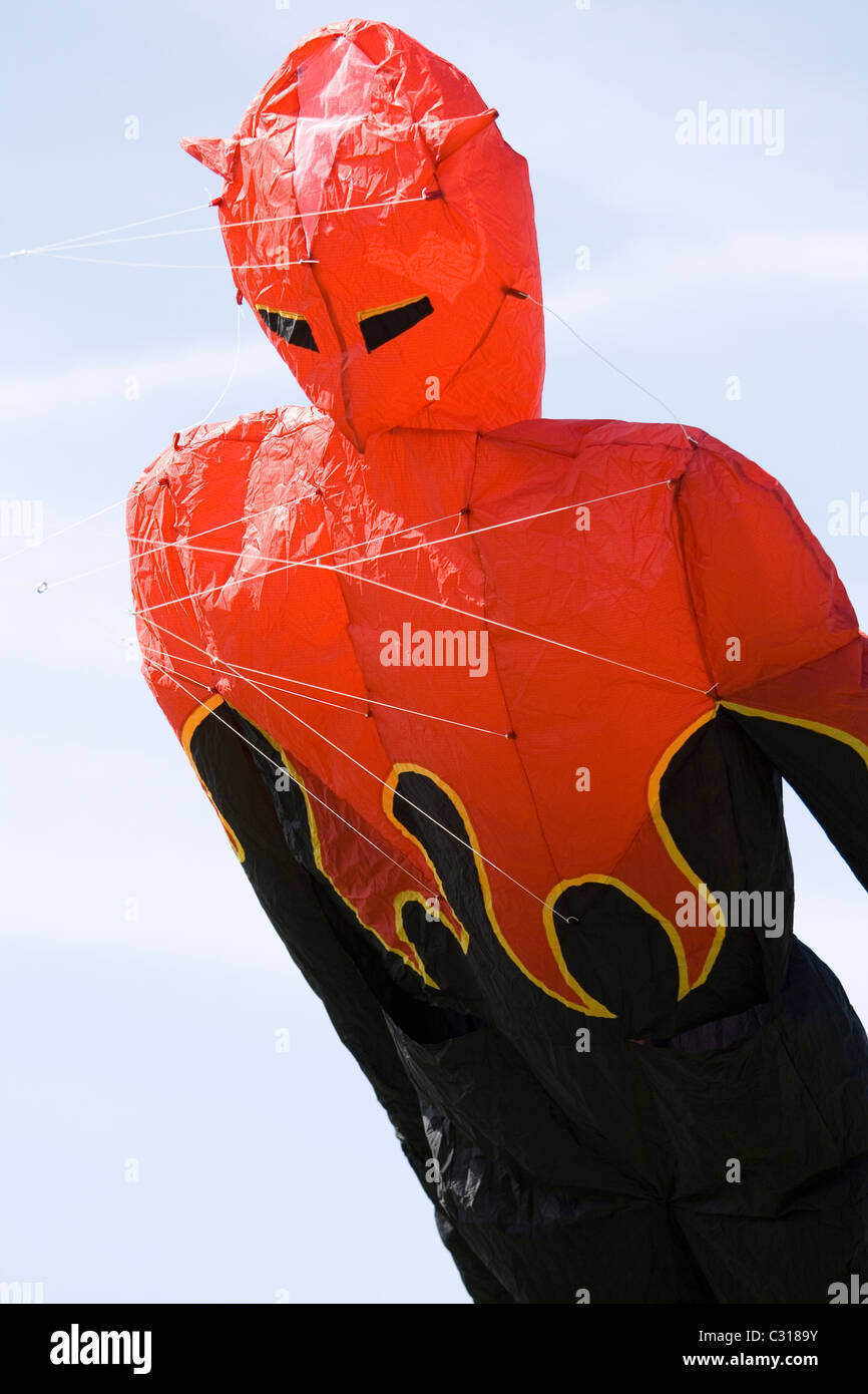 A kite in the shape of a comic character at the family fun day at Streatham park, south London. Stock Photo