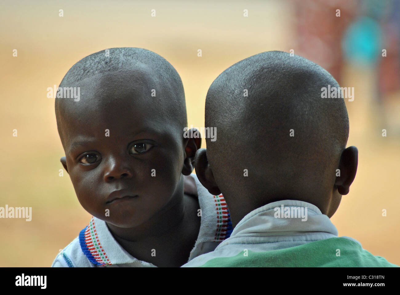 Brothers in Tabou, Ivory Coast Stock Photo