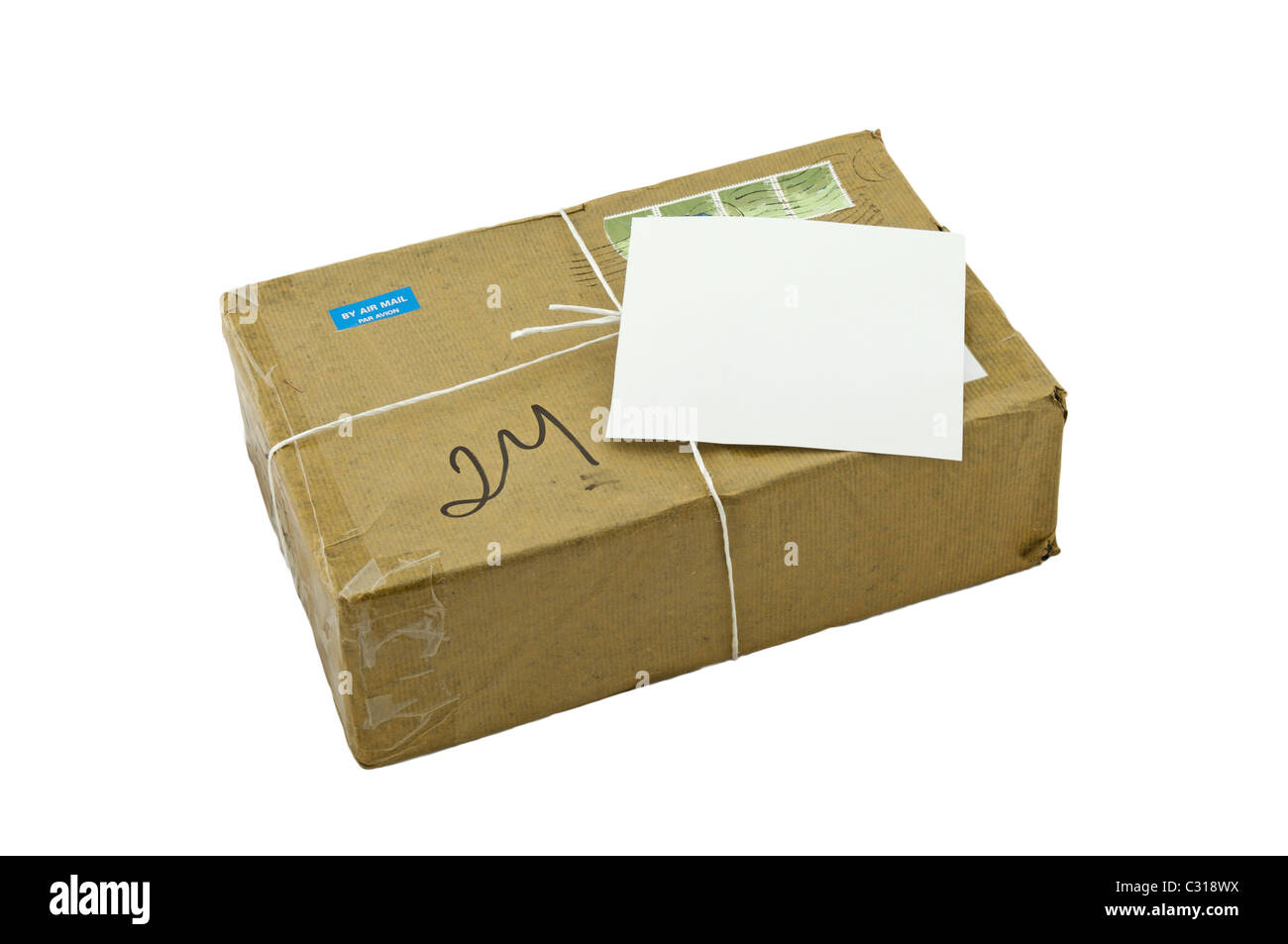 Parcel wrapped with brown packing paper Stock Photo by ©AndriiGorulko  9972809