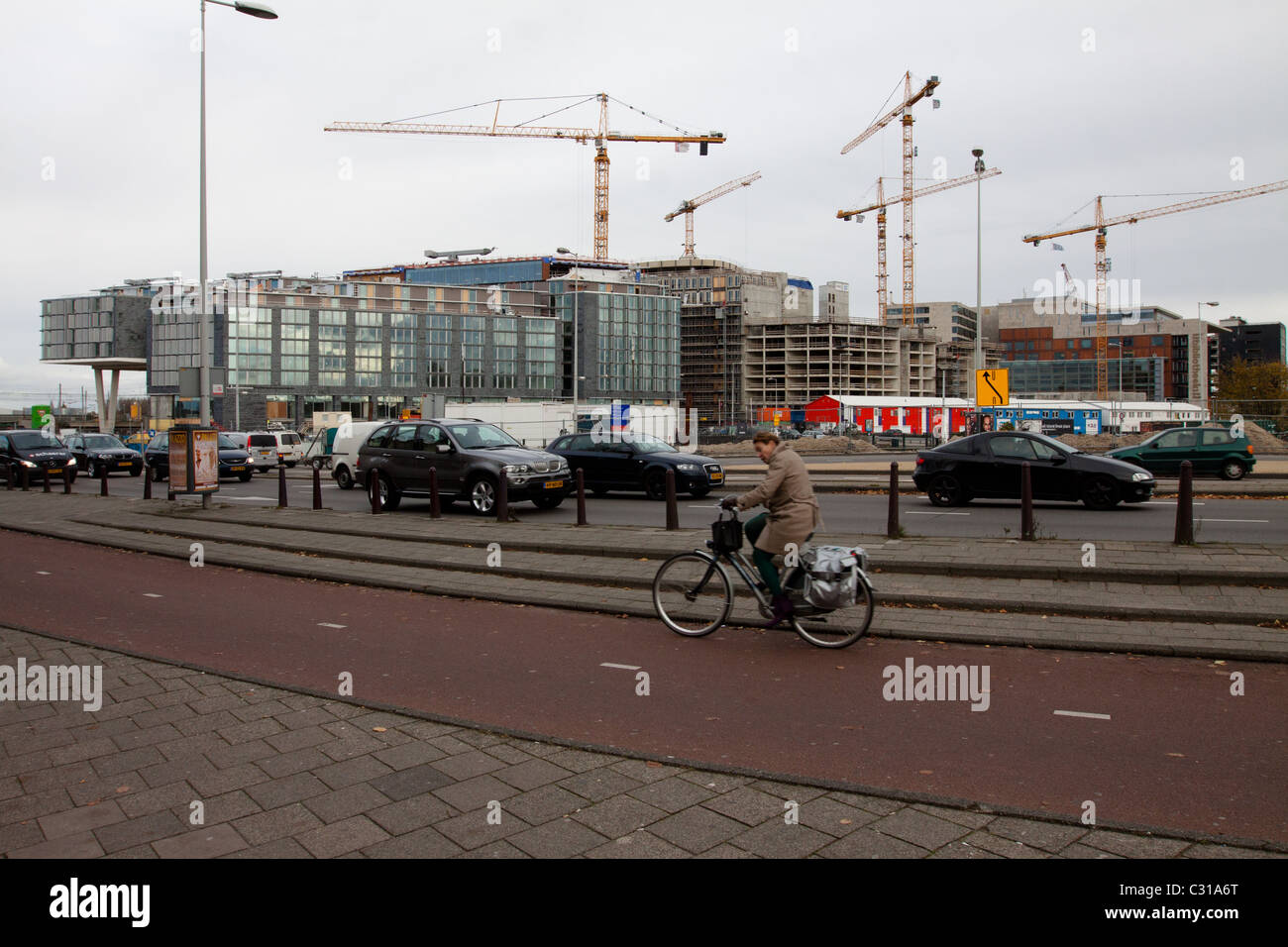 Buildings under construction in Amsterdam city Stock Photo