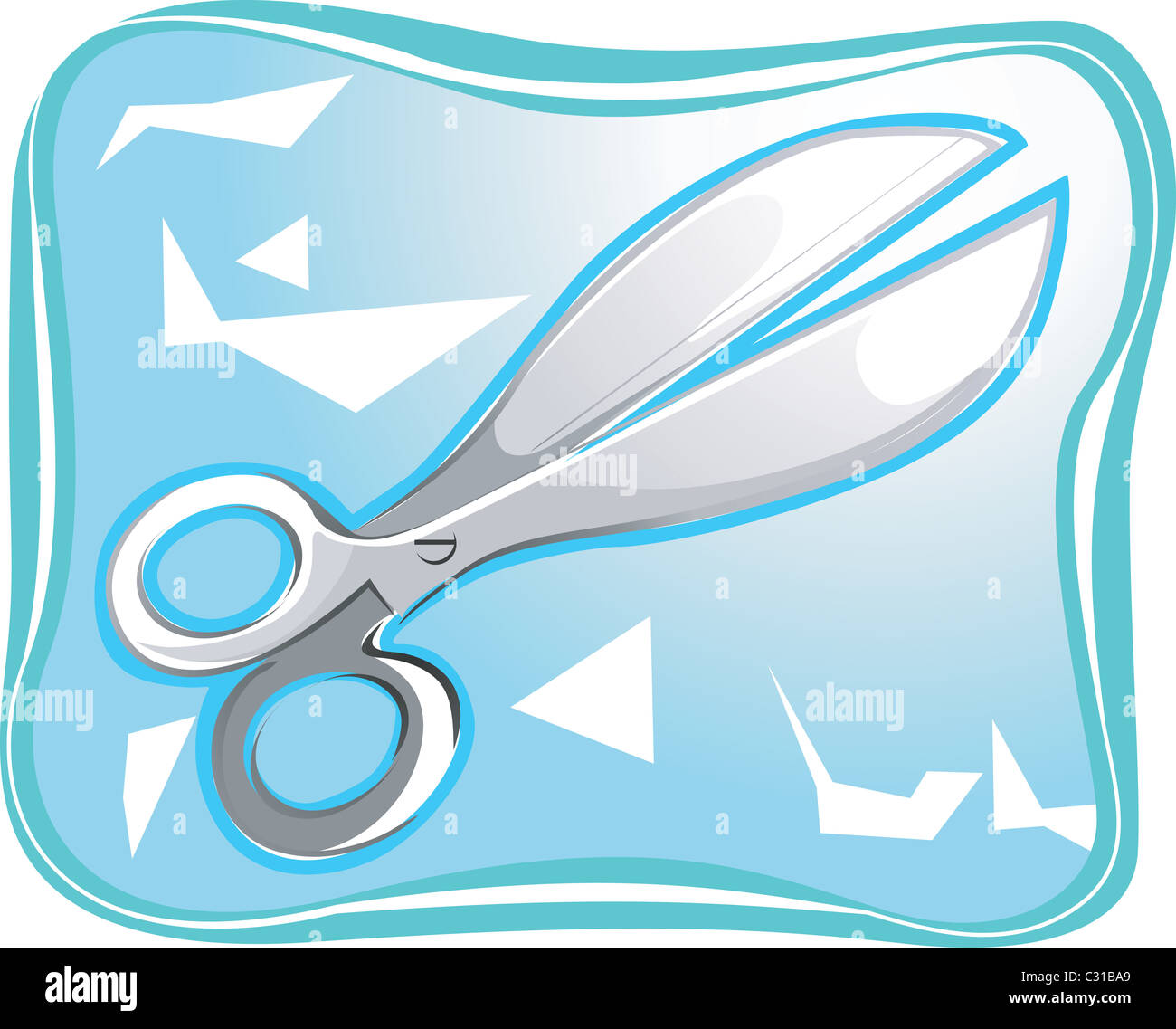 scissor cutting papers Stock Photo Alamy