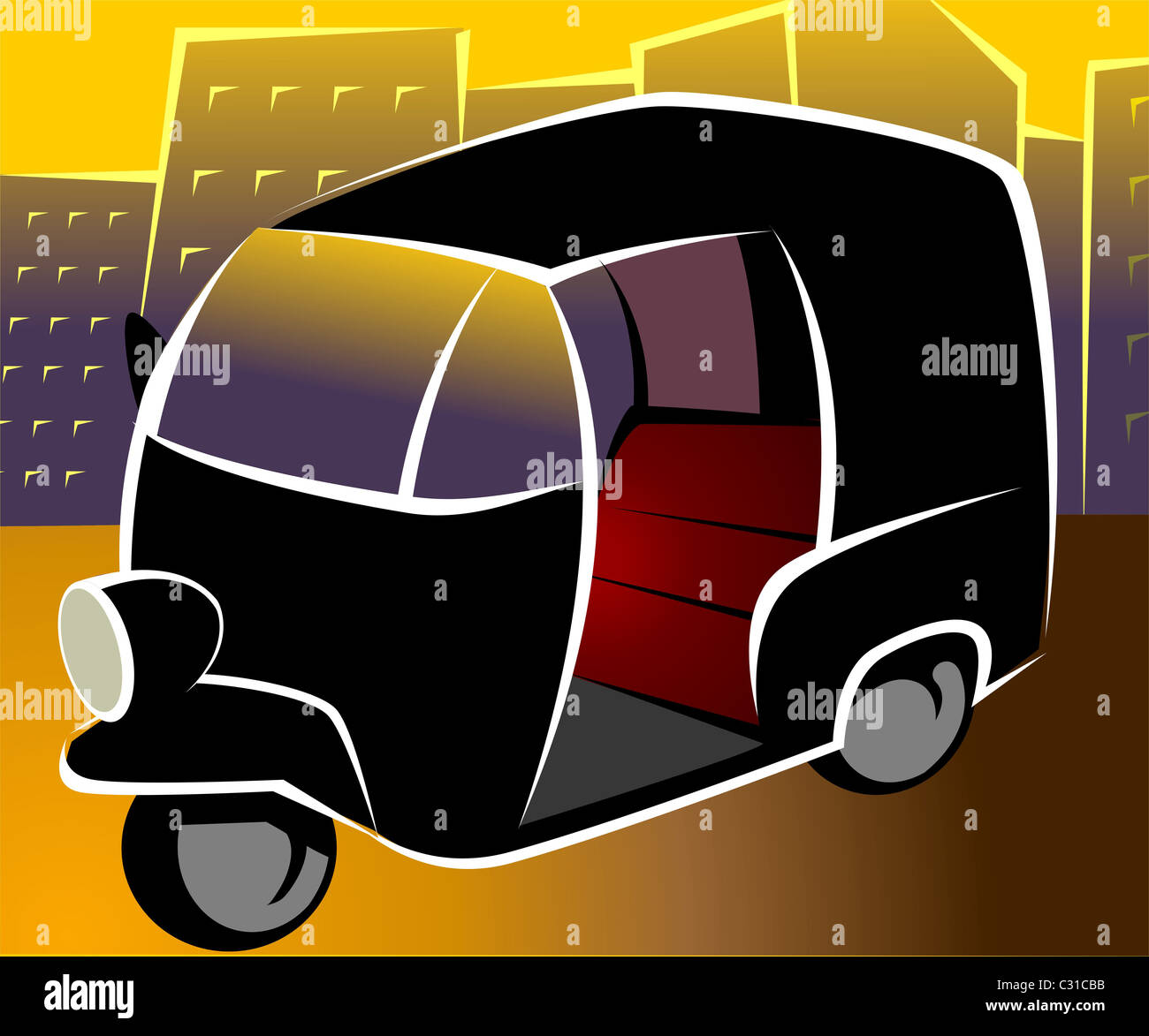 three wheeler auto rickshaw Stock Photo - Alamy