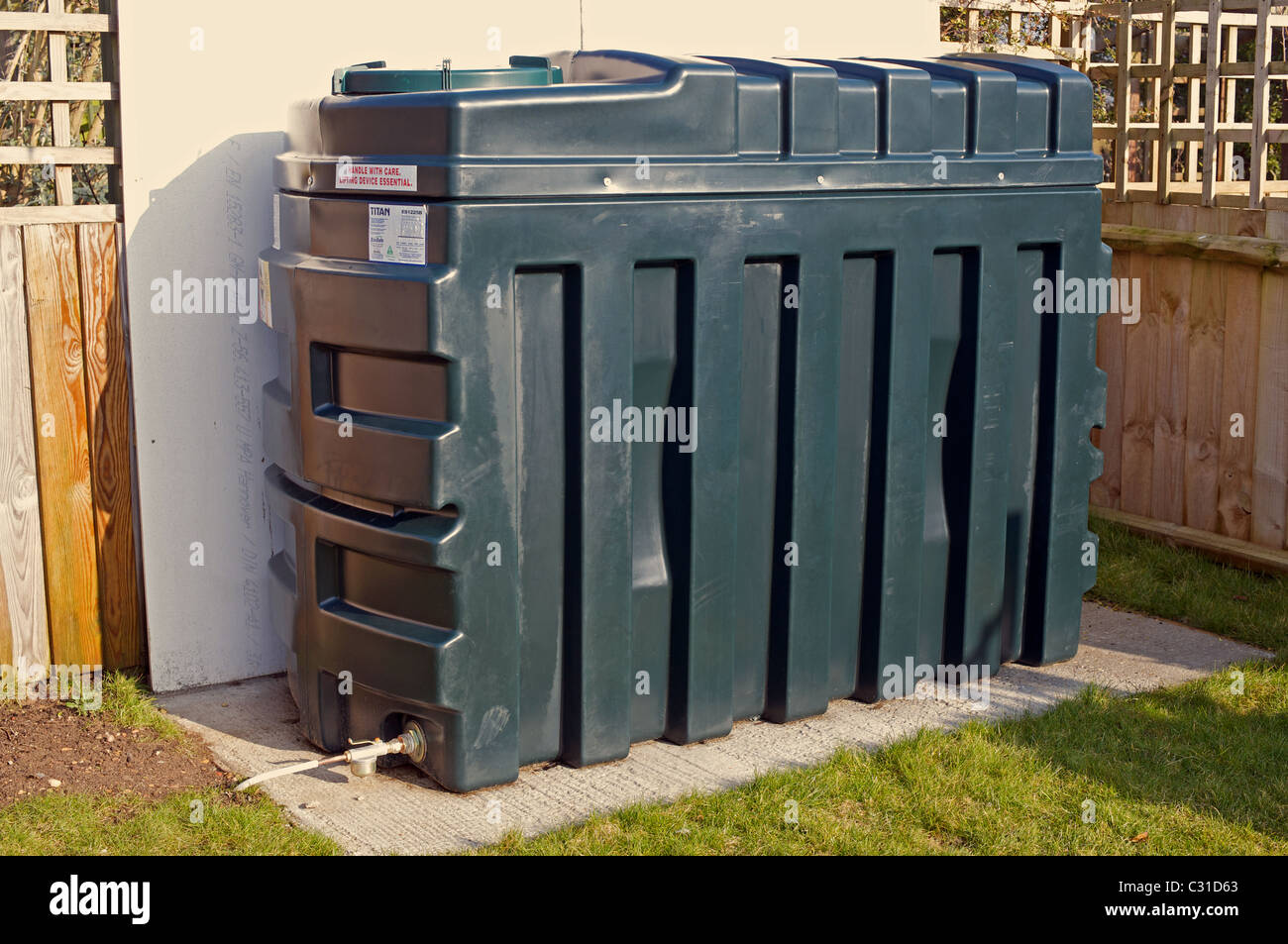 Domestic oil tank Stock Photo Alamy