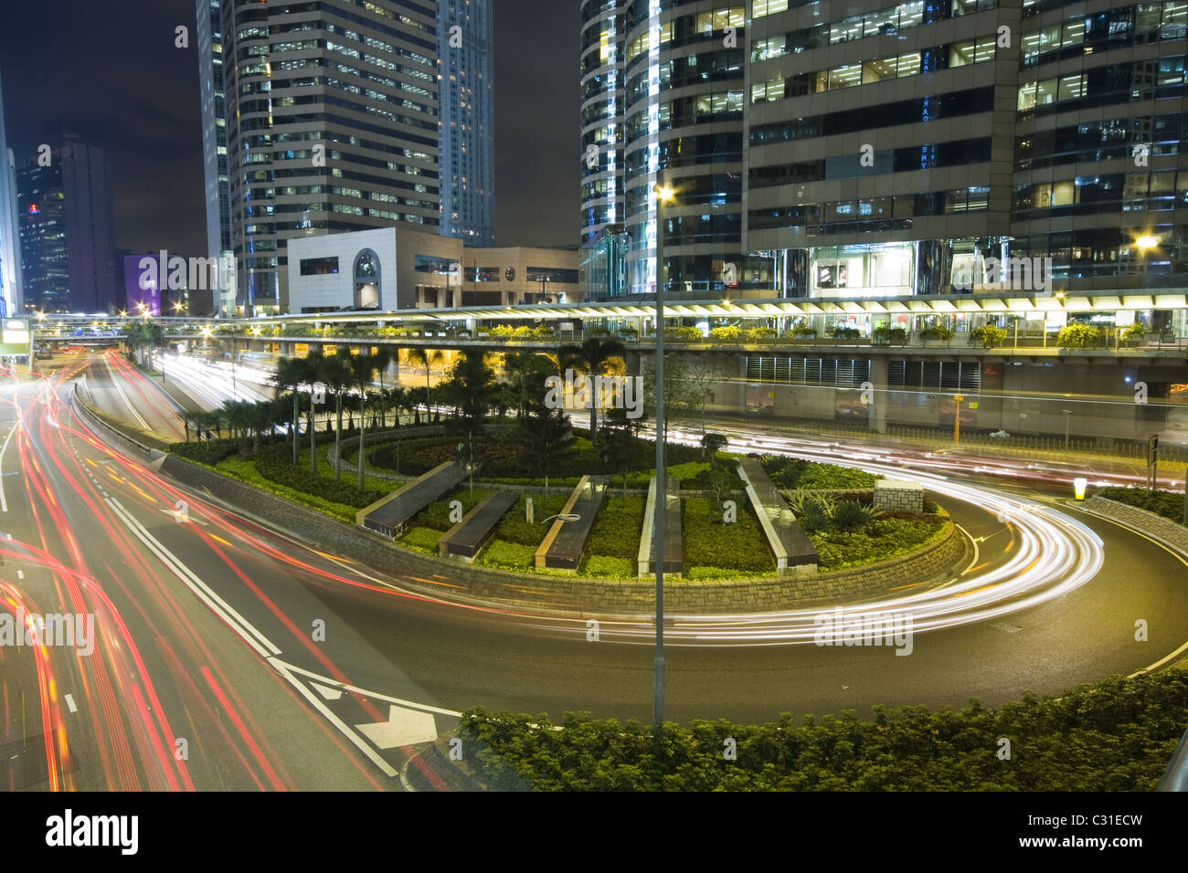 Hong Kong at night with highrise buildings Stock Photo - Alamy