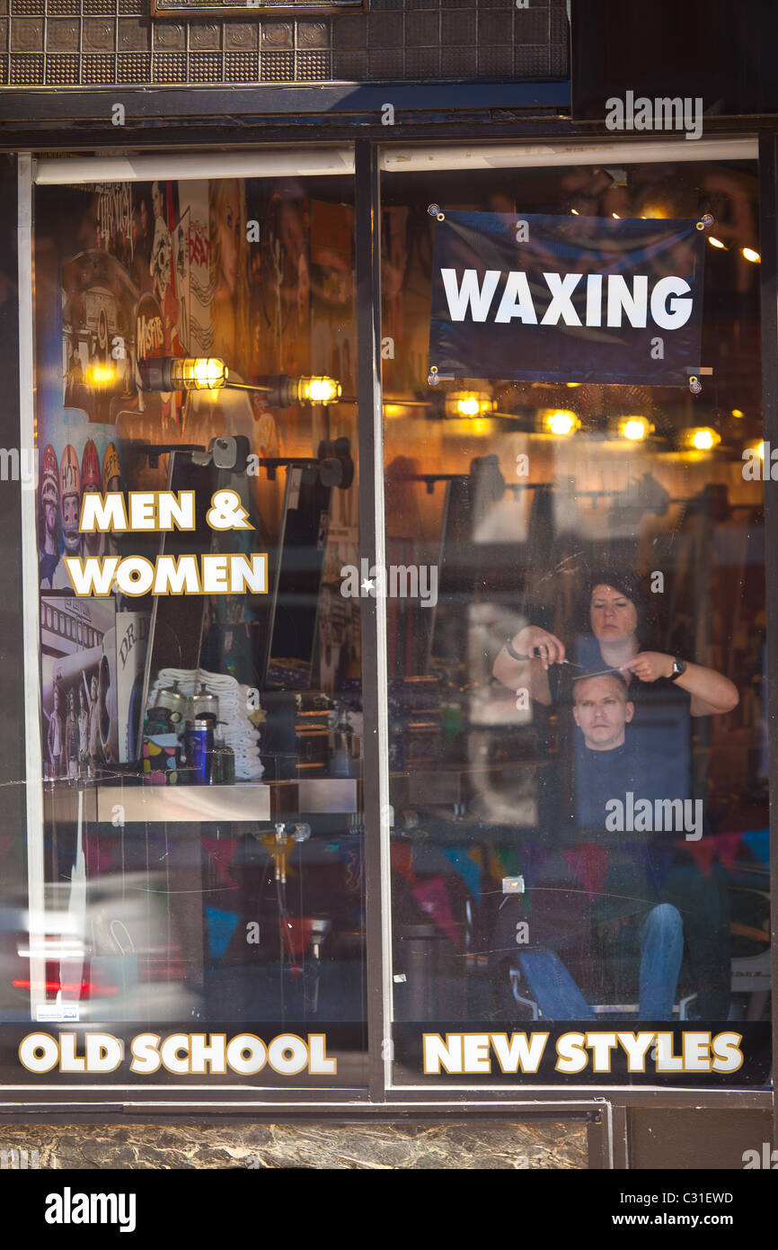 An old fashion barbershop in the hip neighborhood of Wicker Park in ...