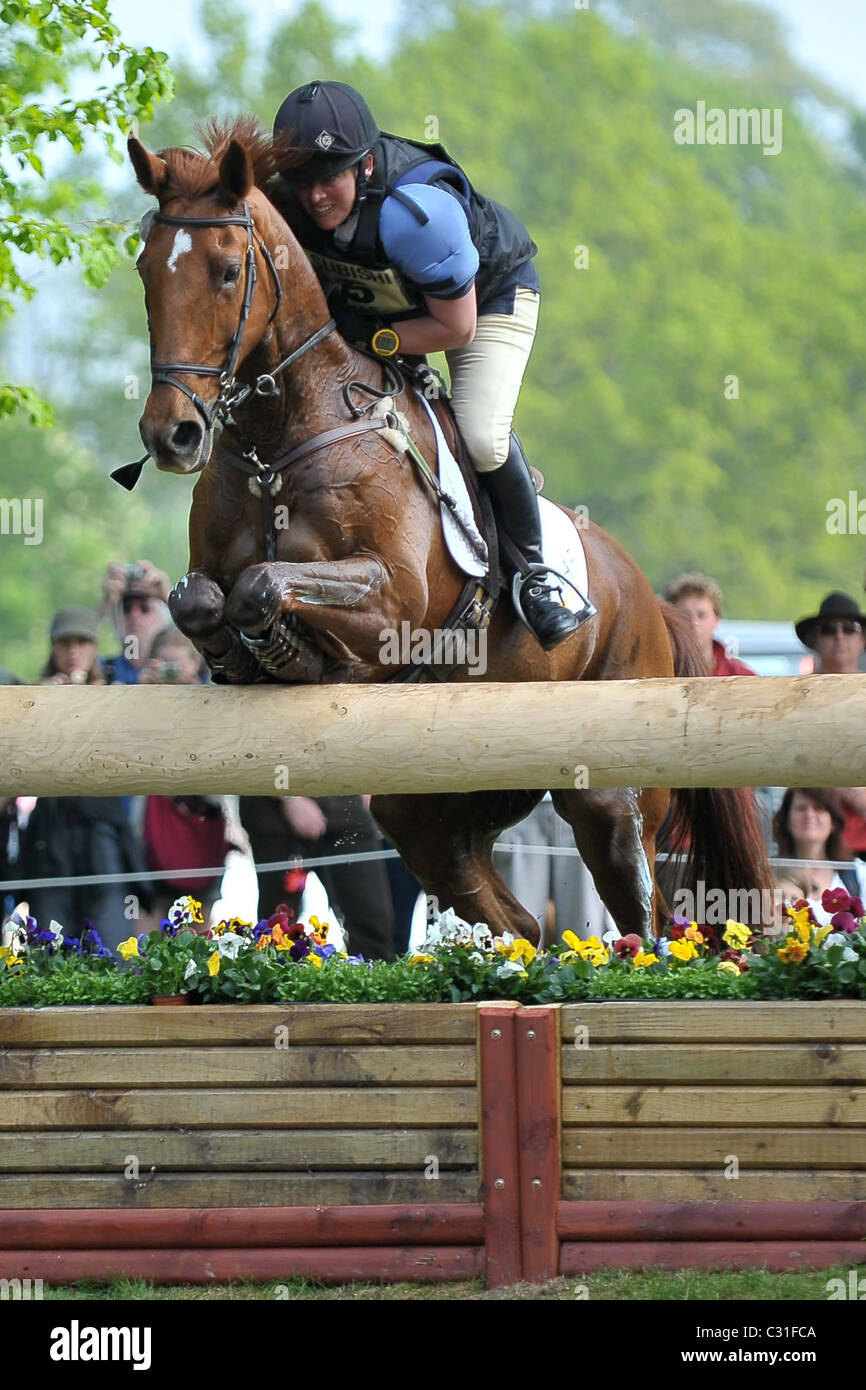 Rosie Thomas riding BARRY'S BEST at fence 16. Mitsubishi Badminton Horse Trials Stock Photo