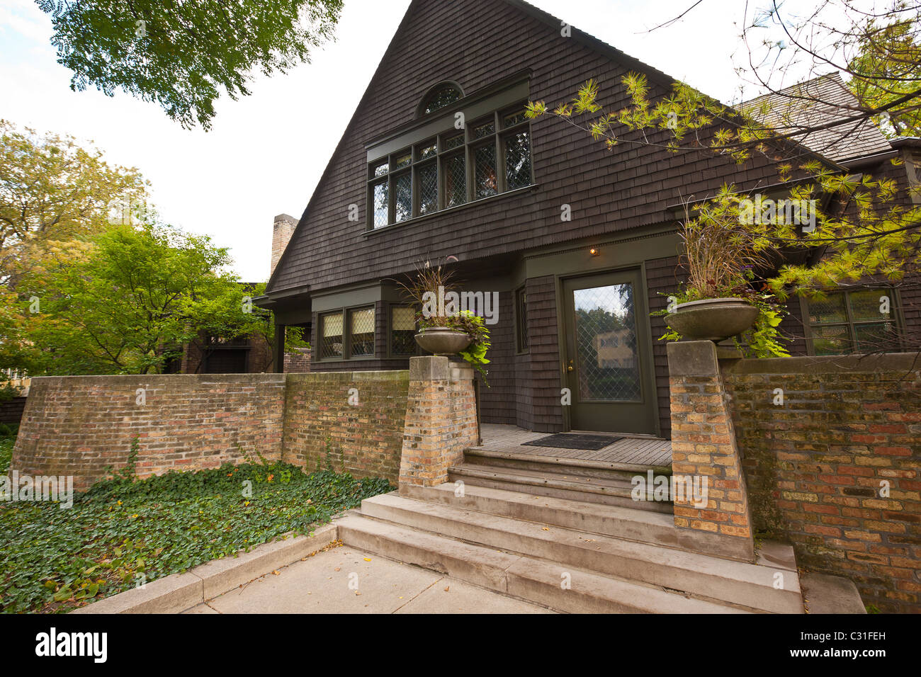 Frank Lloyd Wright home and studio Oak Park, IL, USA. Stock Photo