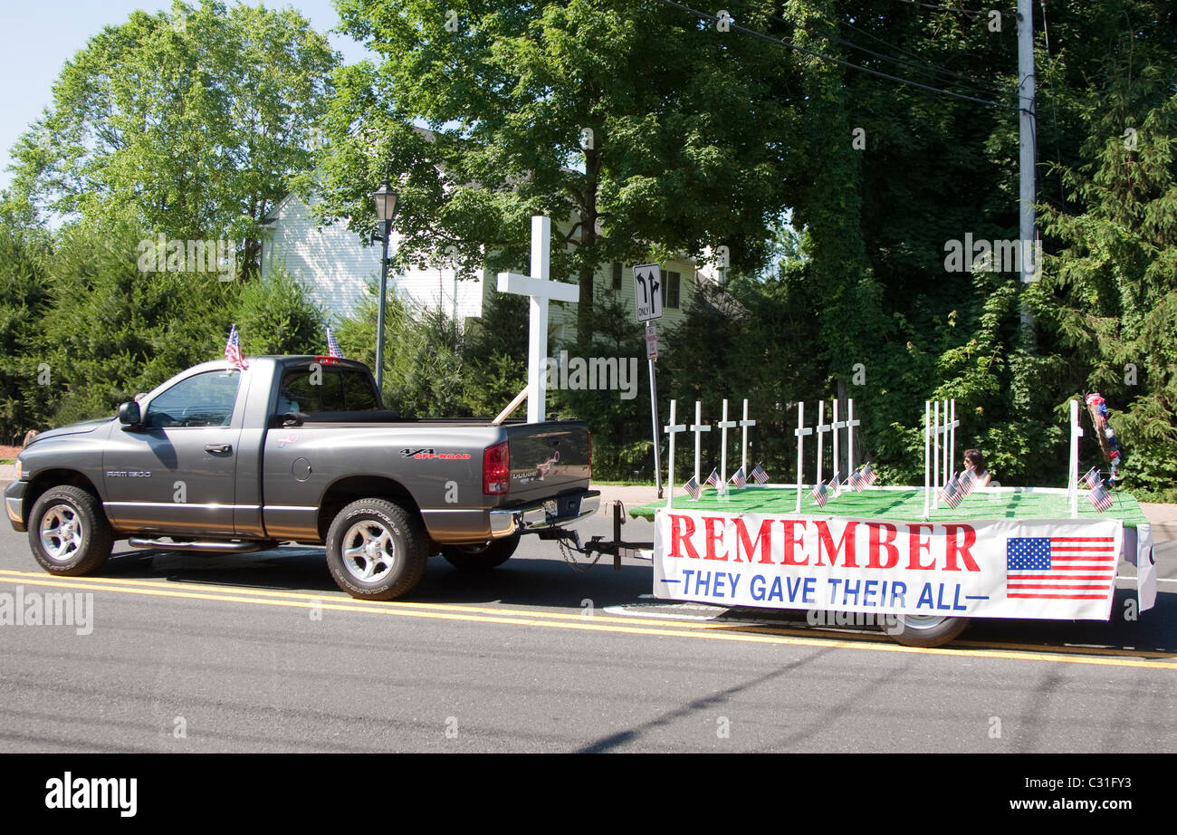 A float at a Memorial Day parade Stock Photo Alamy