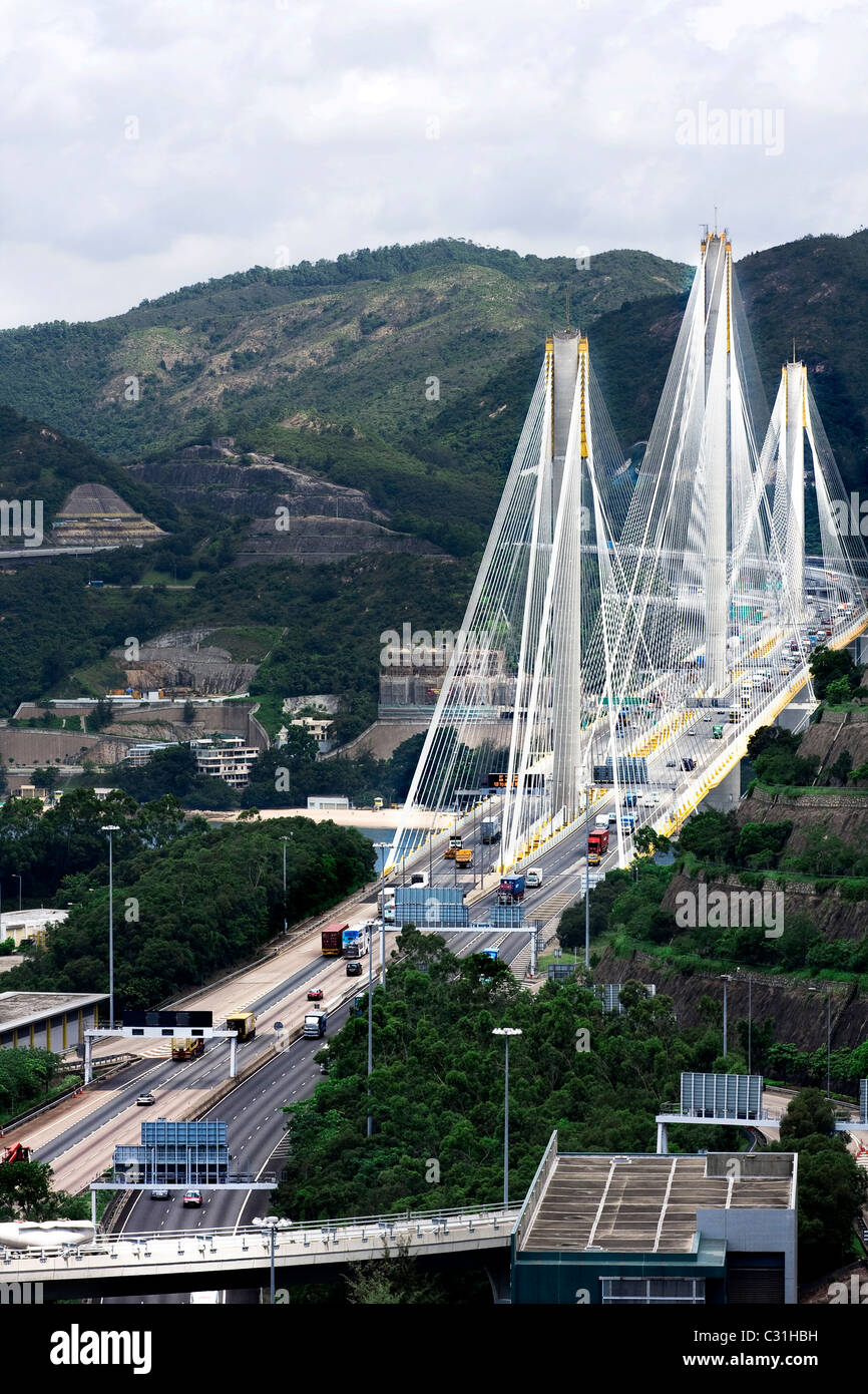 Ting Kau Bridge. Cablestayed bridge in Hong Kong Stock Photo Alamy