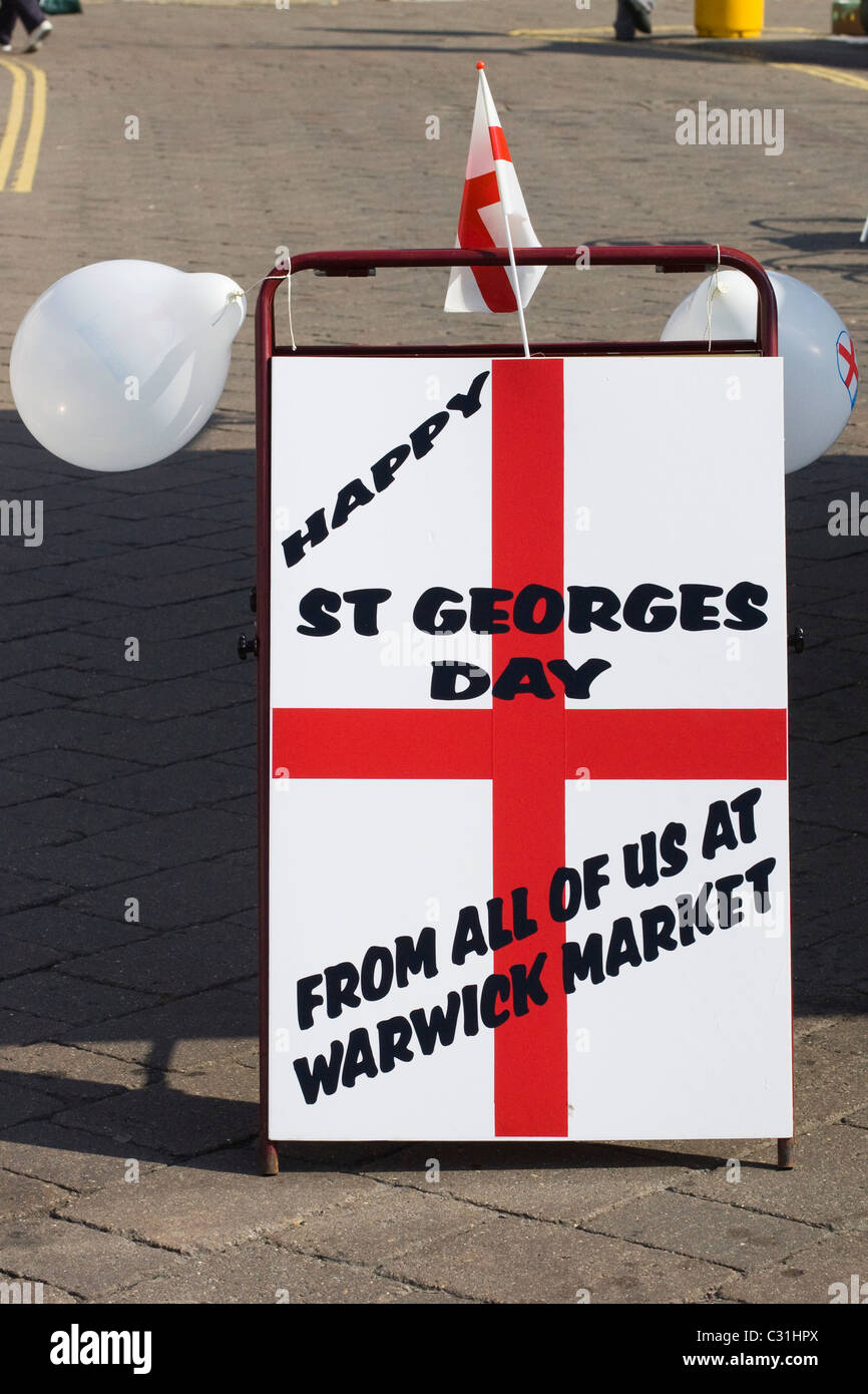 The Flag of St George on St Georges Day England Stock Photo - Alamy