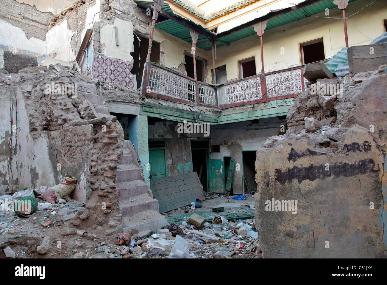 AN OLD, ABANDONED RIAD IN RUINS IN THE HEART OF THE MEDINA, MARRAKECH ...