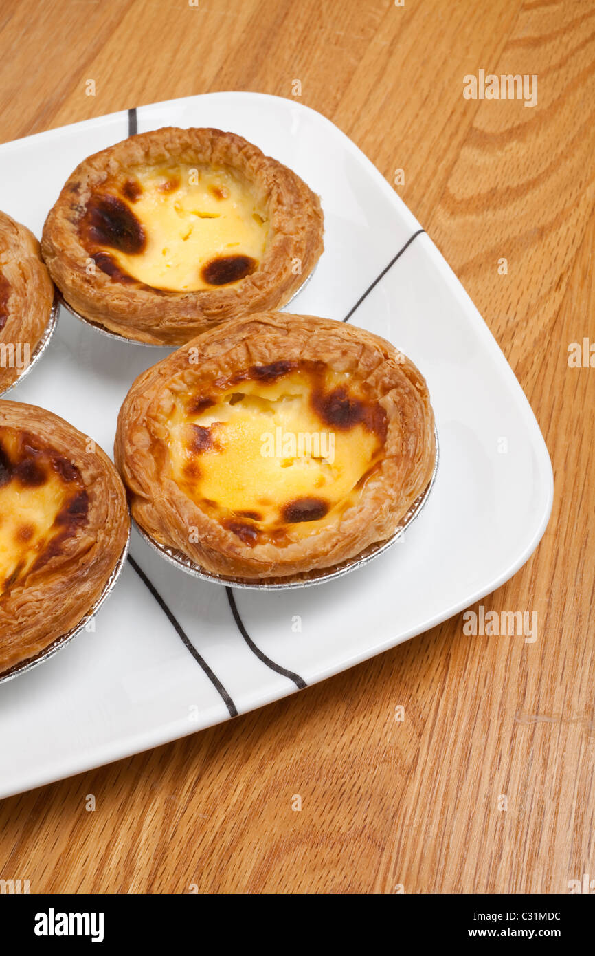 Egg Tart close up shot Stock Photo