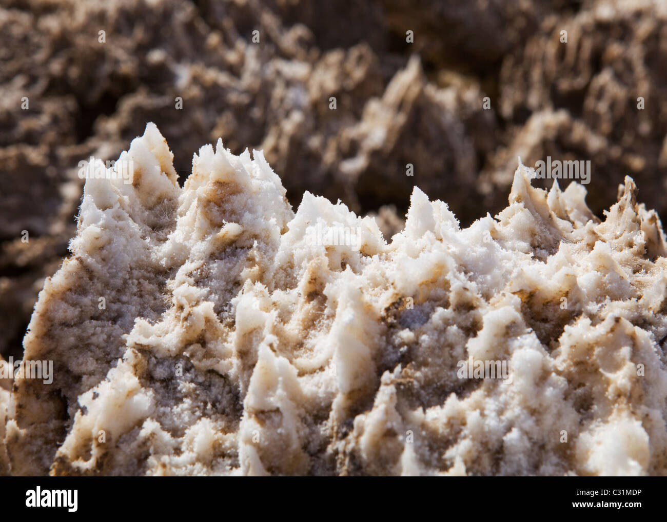 Large natural halite salt crystal formation - California USA Stock Photo