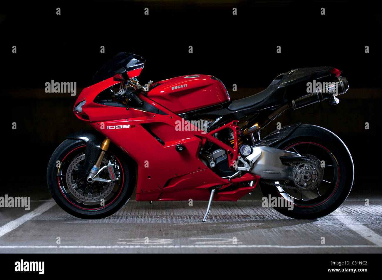 Ducati 1098s side shot at night Stock Photo