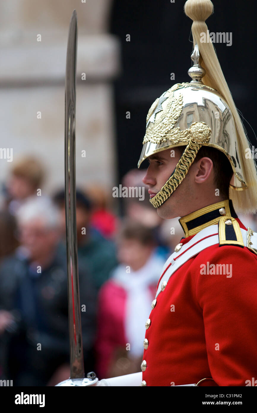 A royal guard in the archway at Horse Guards Stock Photo