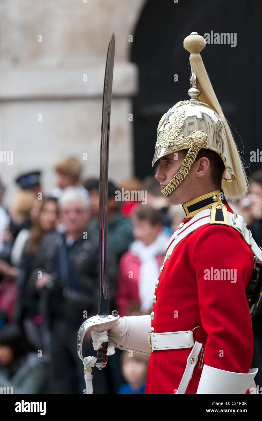 A royal guard in the archway at Horse Guards, Buckingham, London, UK Stock Photo