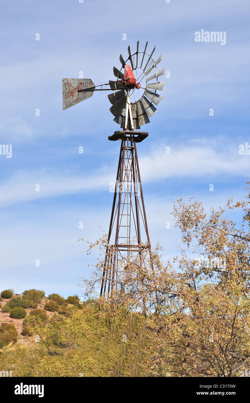 wind mill on farm in Colorado Stock Photo Alamy