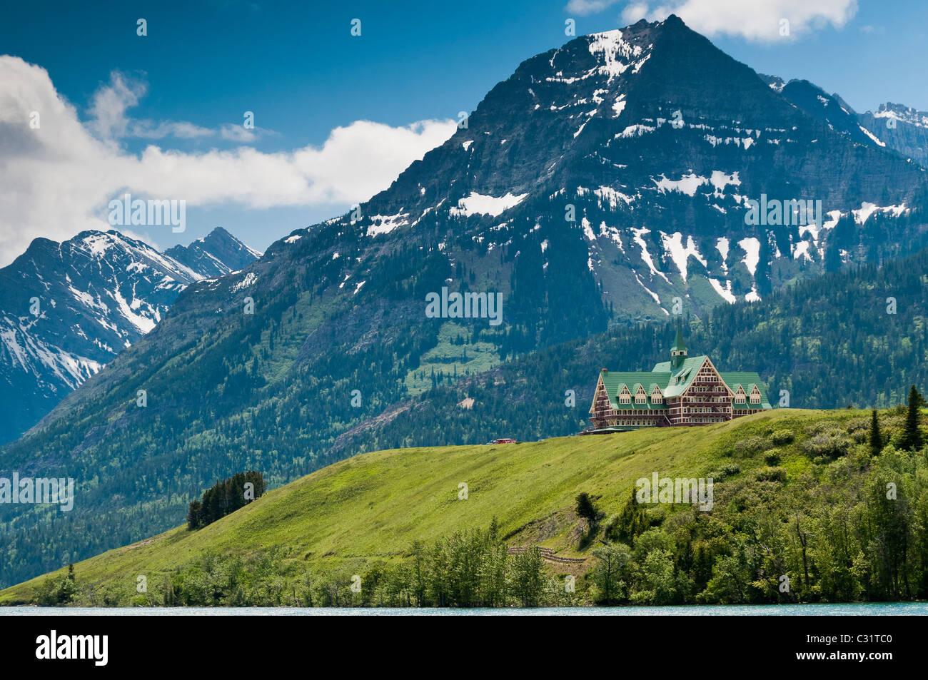 Prince of Wales Hotel, Waterton Lakes National Park, Alberta, Canada. Stock Photo