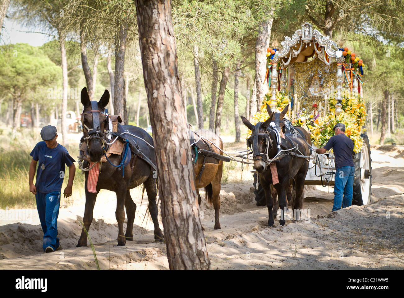Romeria del Rocio pilgrimage in Andalusia, Spain Stock Photo