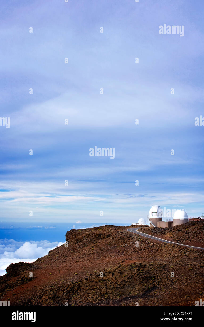 Haleakala Observatory on Maui Hawaii. Stock Photo