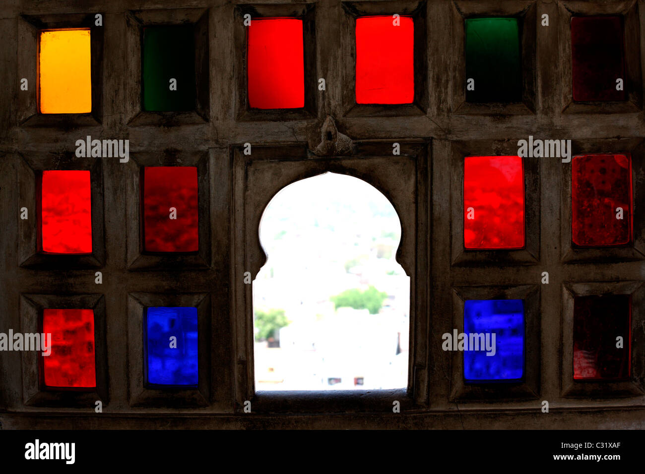 Jharokha ( window) in Udaipur Palace, Rajasthan,India Stock Photo