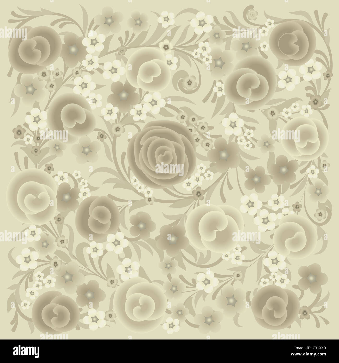 abstract floral background with spring flowers on beige Stock Photo - Alamy