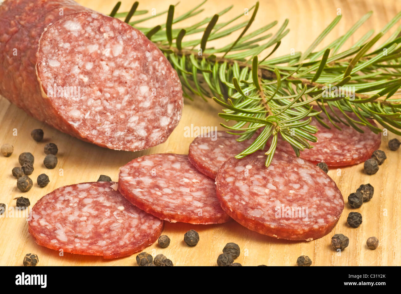 salami of venison Stock Photo Alamy