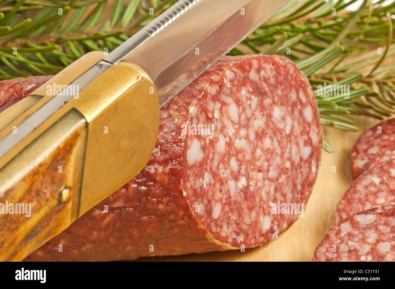 salami of venison Stock Photo Alamy