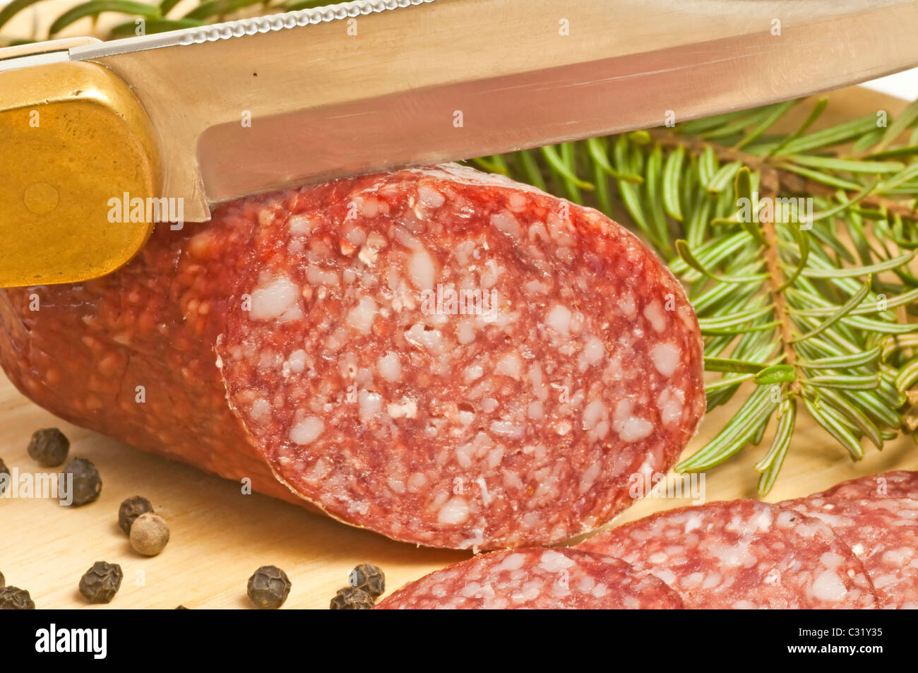 salami of venison Stock Photo Alamy