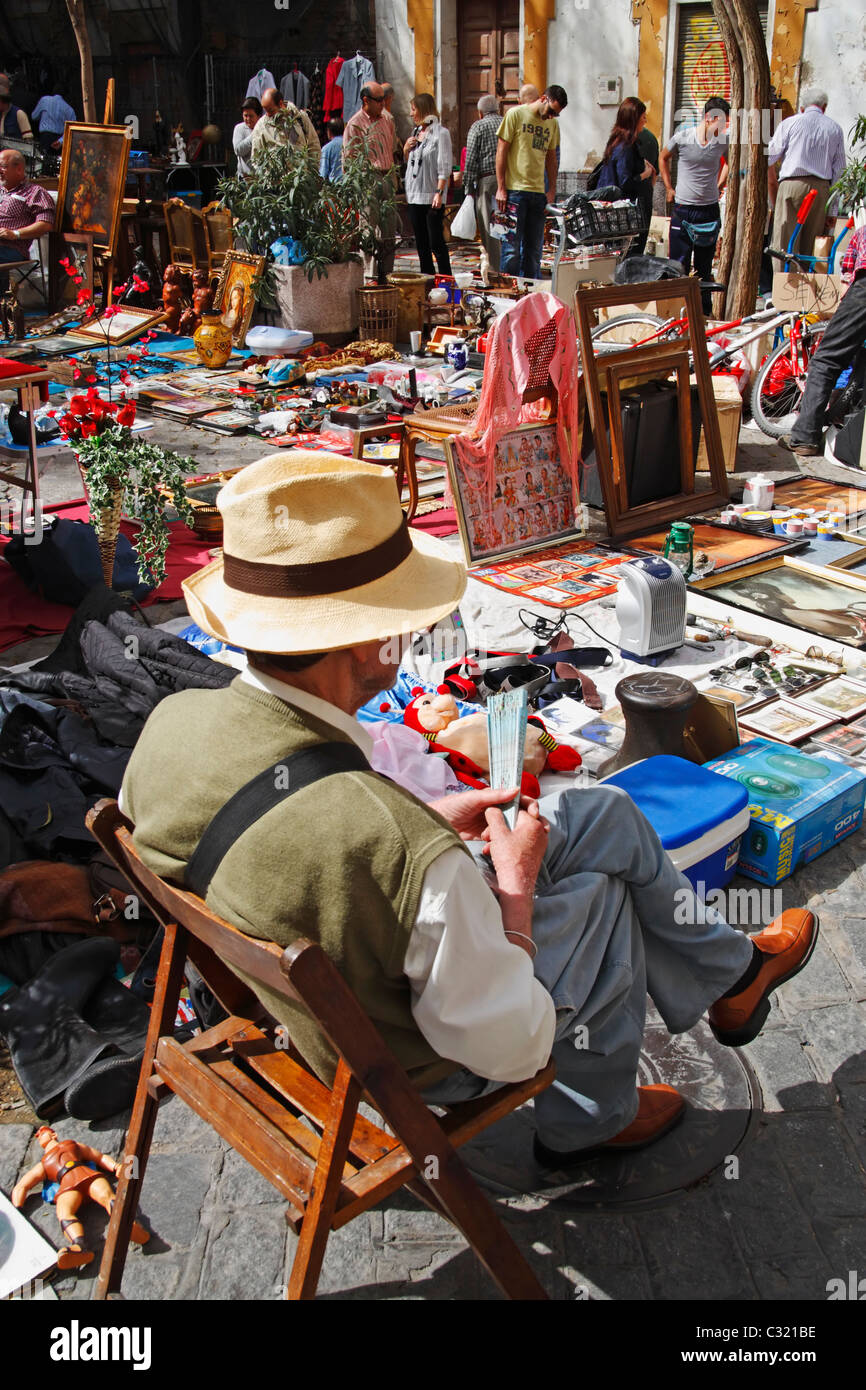 Famous street market in calle Feria, Barrio Macarena, Seville, Spain, Europe Stock Photo