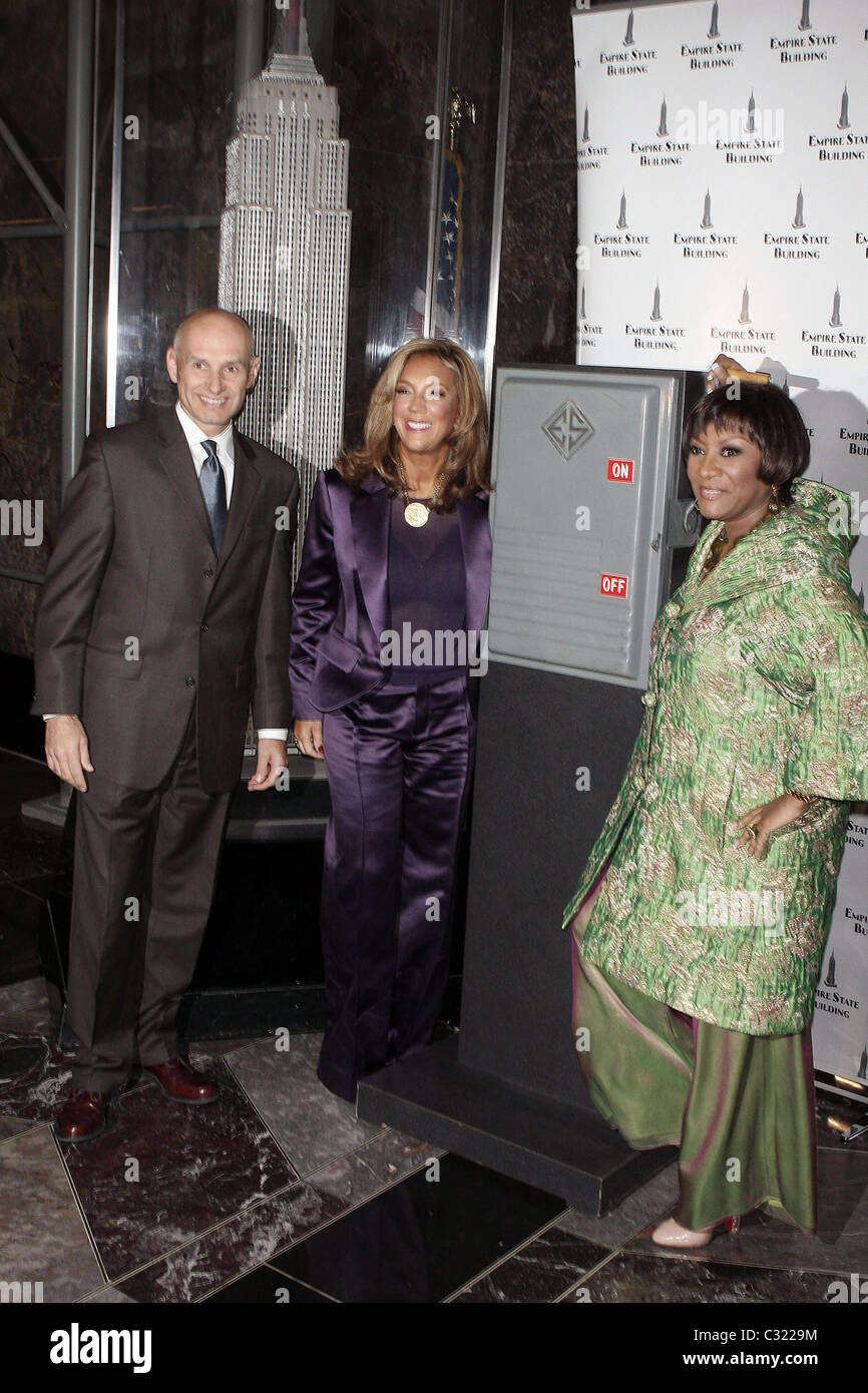 Denise Rich, Patti LaBelle, Jim Conners Empire State Building lighting