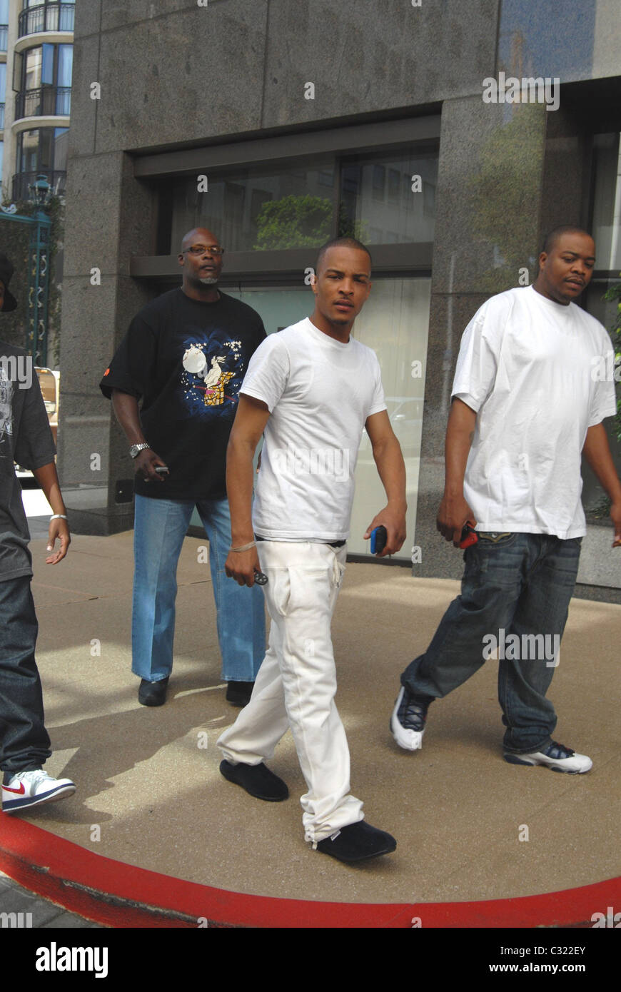 Rapper T I Went Shopping At Niketown Today With Friends And Documentary Film Crew While Under House Arrest Los Angeles Stock Photo Alamy