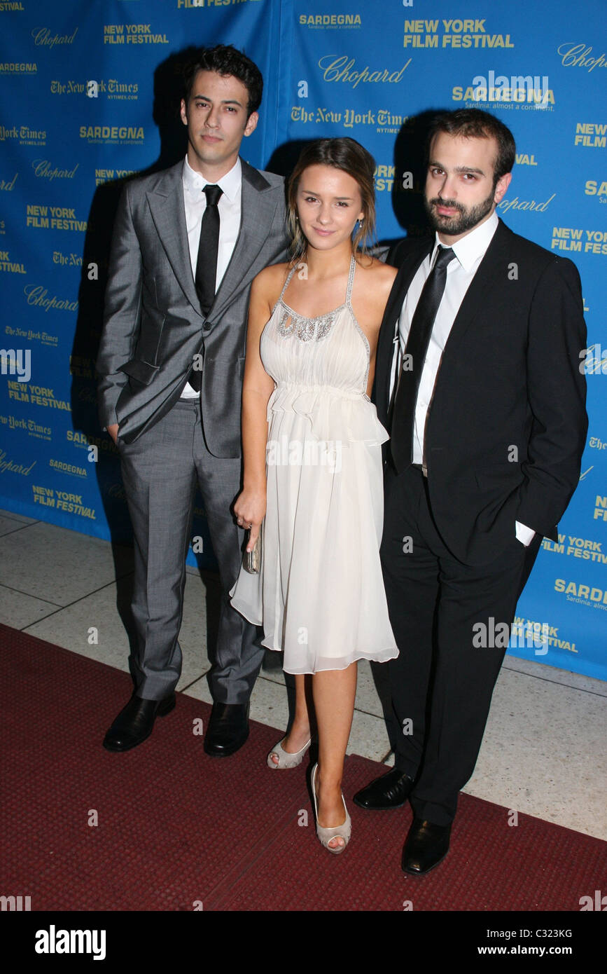 Josh Mond, Addison Timlin and Antonio Campos Premiere of 'The Class' during the opening night of the 46th New York Film Stock Photo