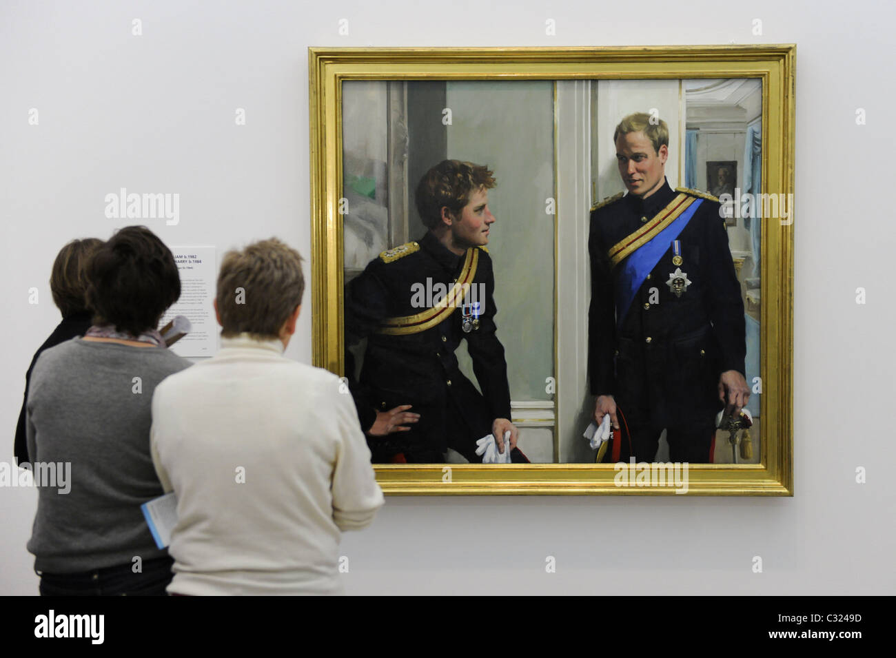 'Prince William and Prince Harry' by Nicola Jane Philipps, Oil on canvas, circa 2009, is unveiled at the NPG. Stock Photo