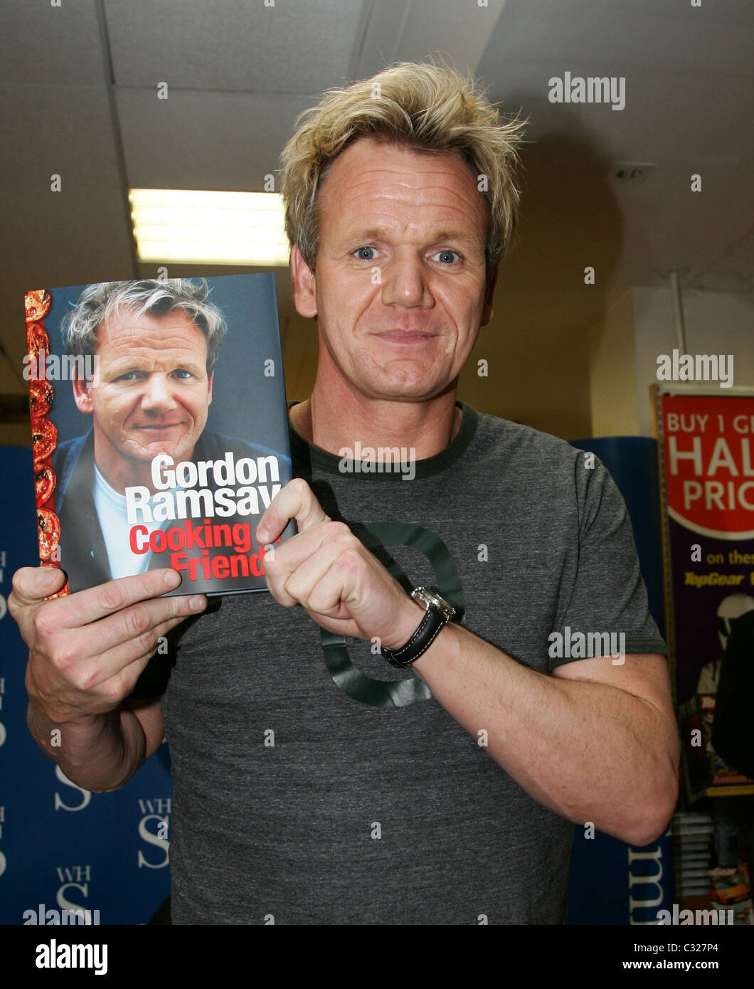 Gordon Ramsay signs copies of his latest book 'Cooking for Friends' at  Waterstone's in the Arndale Centre Manchester, England Stock Photo - Alamy