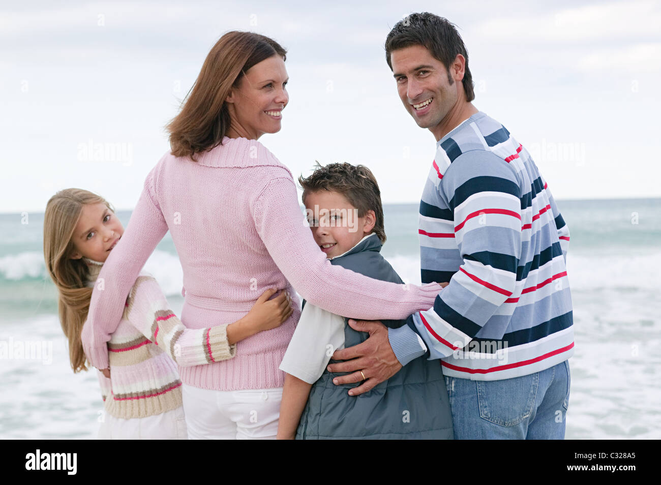 Family by the sea Stock Photo