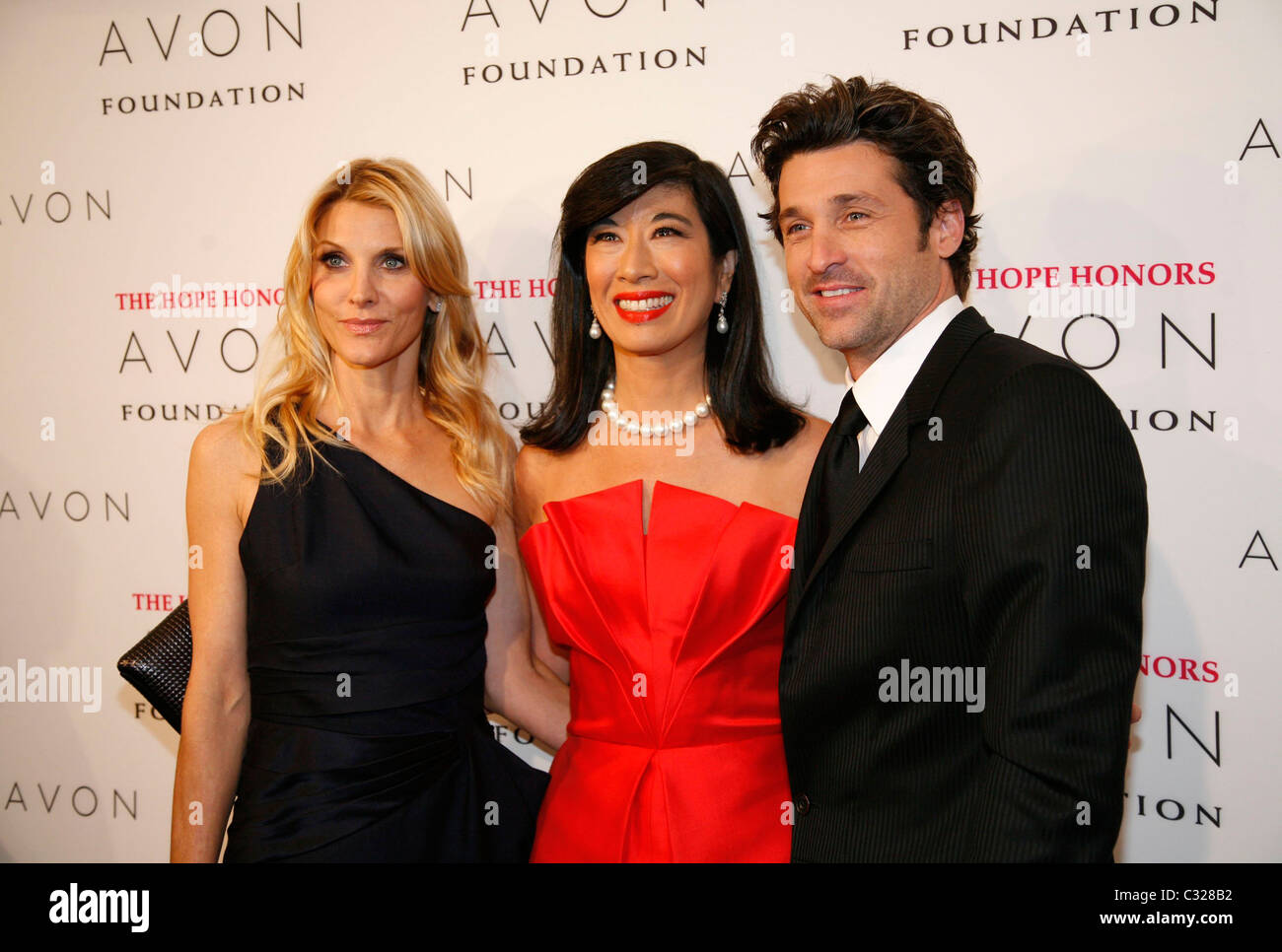 Jillian Dempsey, Andrea Jung, Chairman and CEO of Avon Products Inc. and  Patrick Dempsey The Avon Foundation hosts The Hope Stock Photo - Alamy