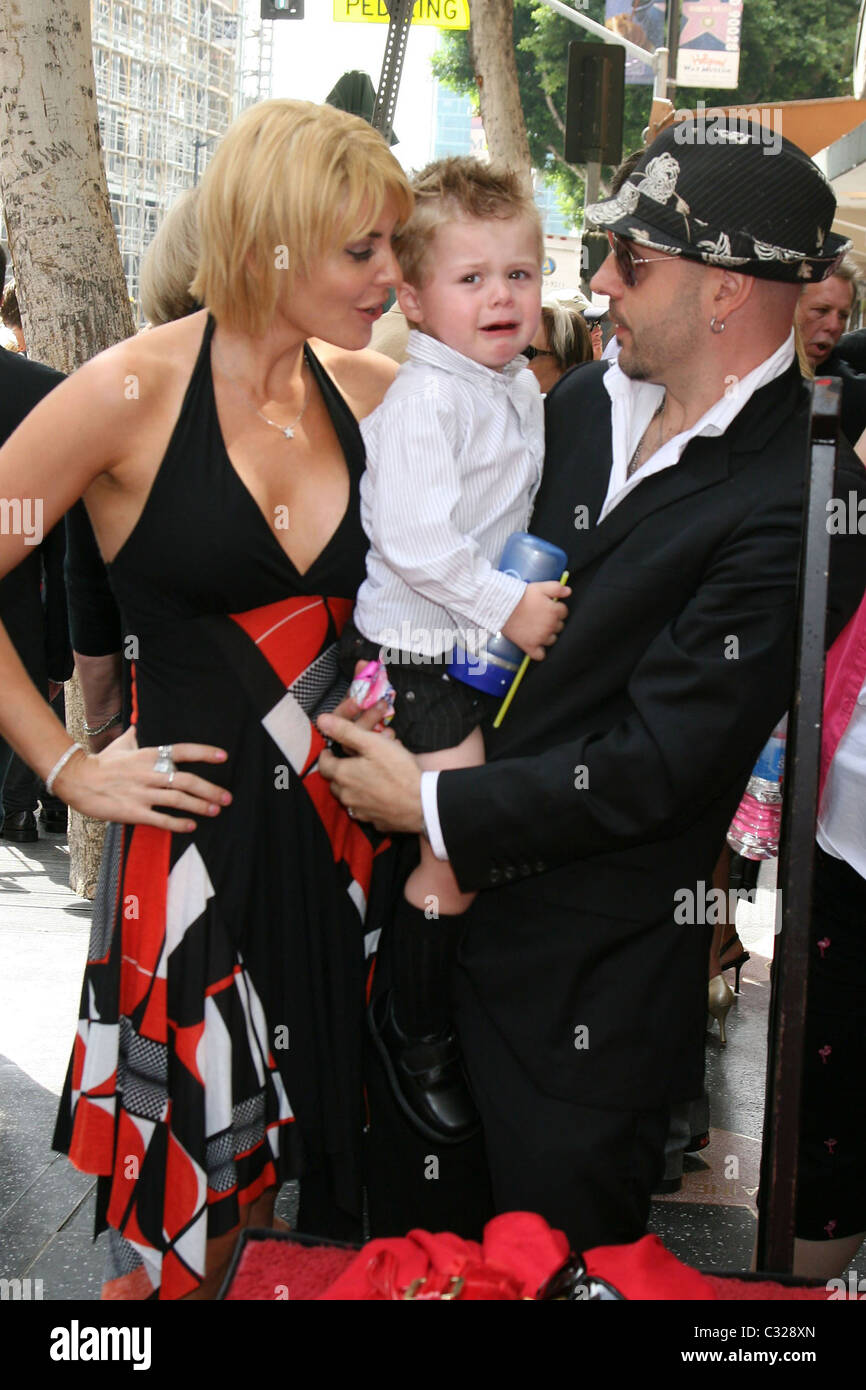 McKenzie Westmore, son Maddox, and husband   Keith 'Seven' Volpo The Westmore Family honoured with a star on the 'Hollywood Stock Photo