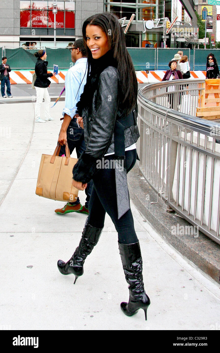 Claudia Jordan from 'Deal or No Deal' outside her Manhattan hotel New York City, USA - 03.10.08 Ray Filmano / Stock Photo