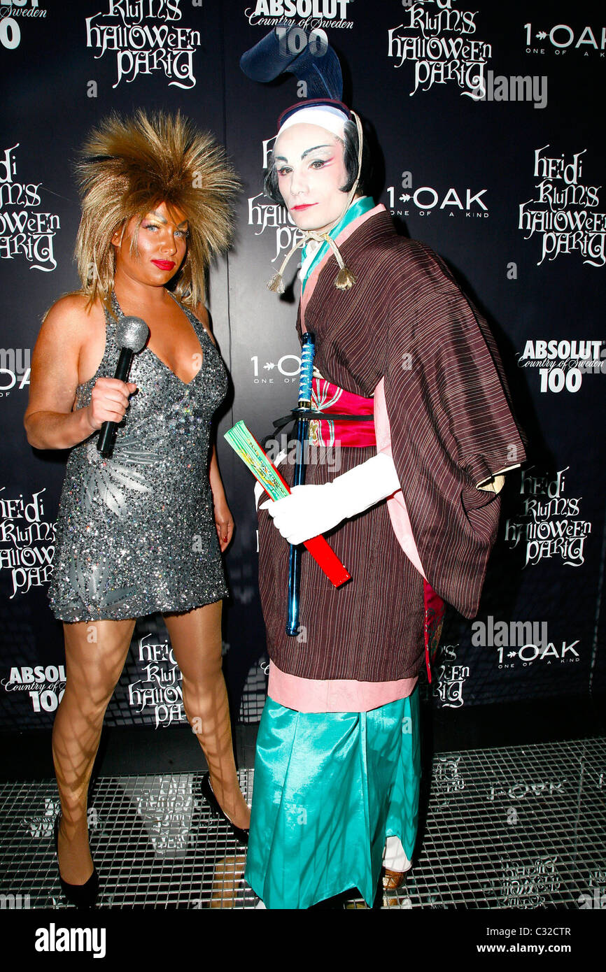 Designer Austin Scarlett (right) and guest Heidi Klum's Halloween Party