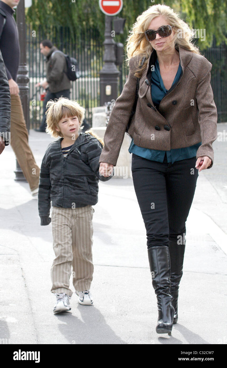 Eileen Davidson and her son Jesse Van Patten On the set of CBS's 'The Young and the Restless