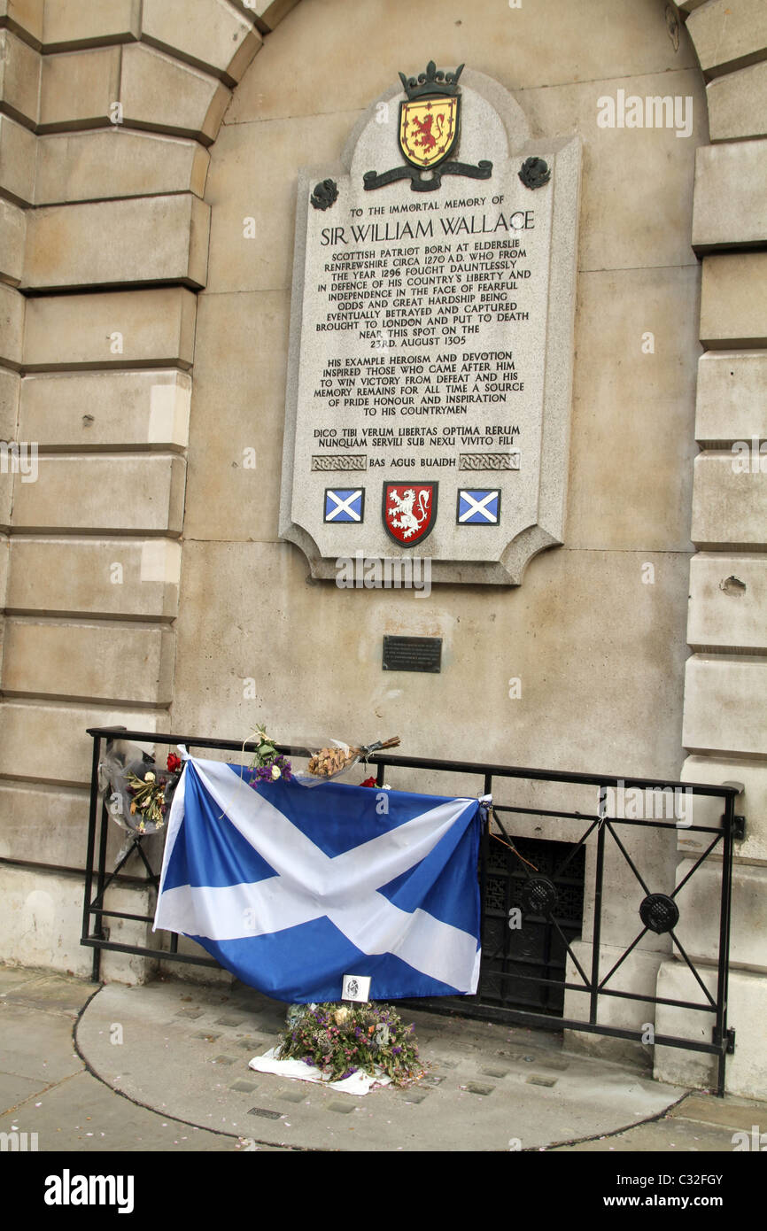 Memorial to Scottish patriot Sir William Wallace in London Stock Photo