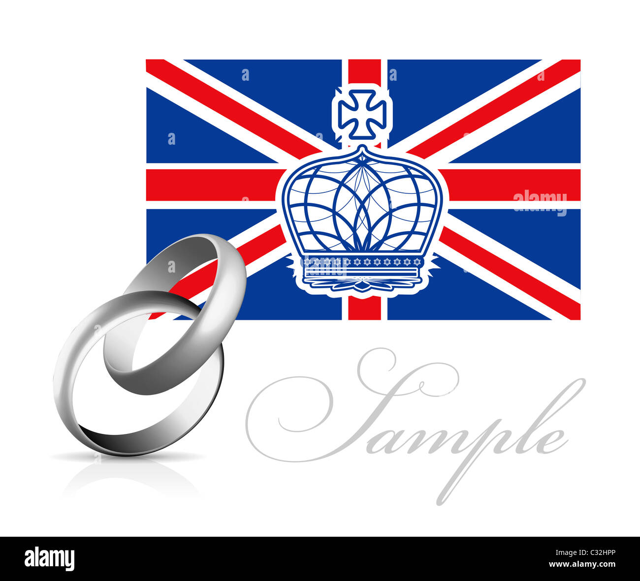 Royal wedding of Prince William and Kate Middleton. Vector illustration Stock Photo