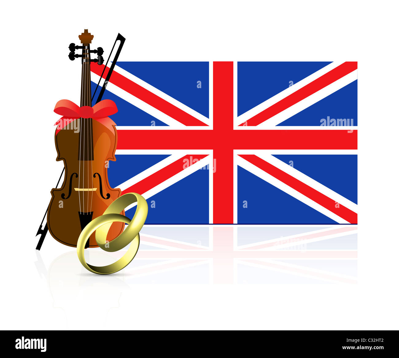 Royal wedding of Prince William and Kate Middleton. Vector illustration Stock Photo