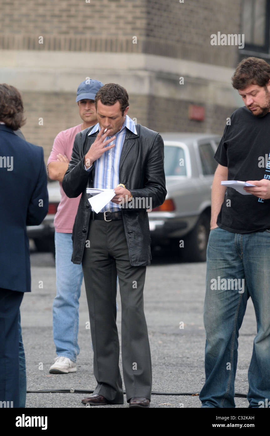 Jason O'Mara on the set of 'Life On Mars' filming at Coler-Goldwater ...
