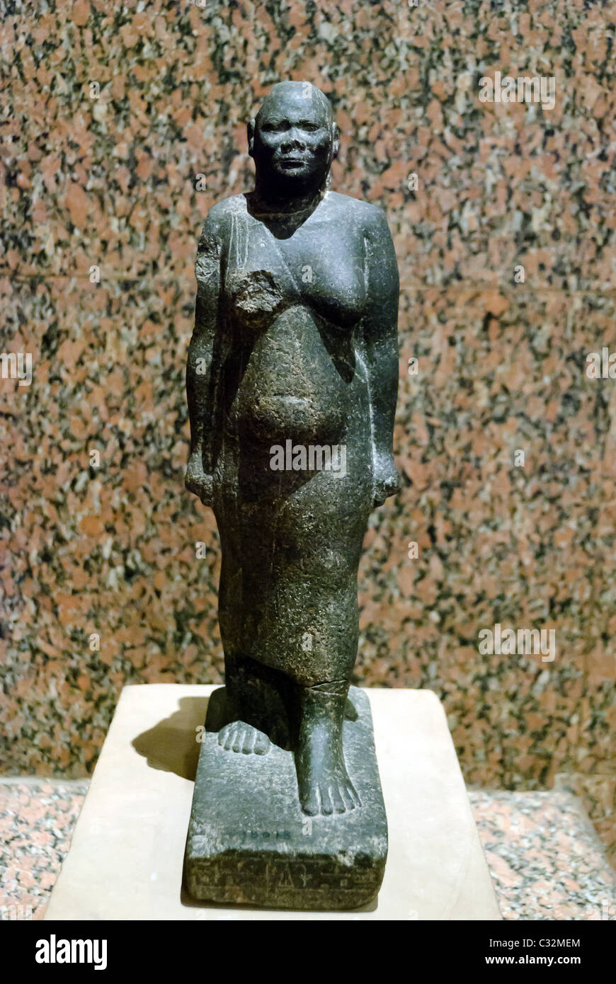 Statue of Iriketakana, official sent from king of kush to Egypt. Granite- 7th century B.C. - Karnak.  Nubian Museum, Aswan, Upper Egypt Stock Photo