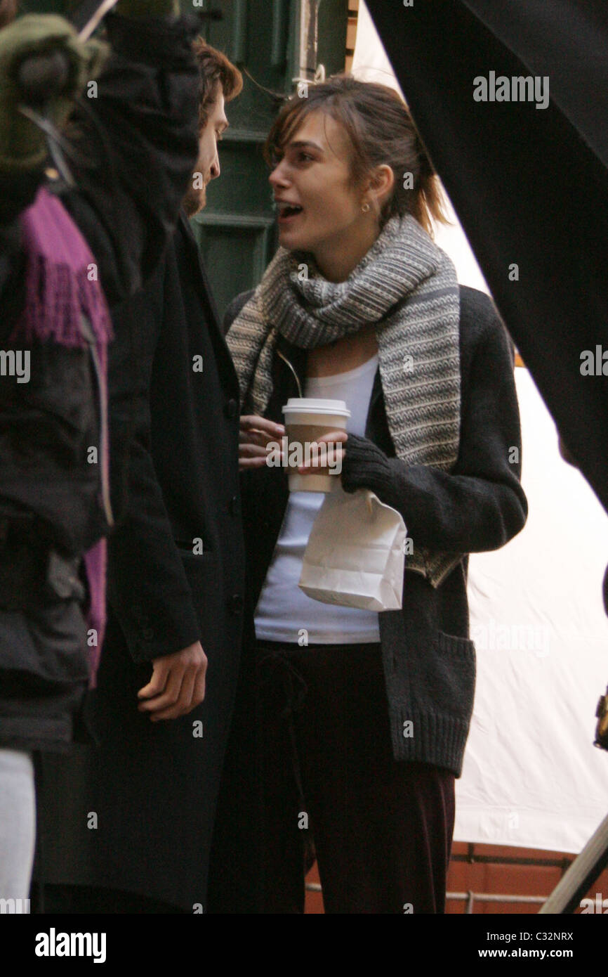 Keira Knightley on the set of her new film 'Last Night' filming in ...