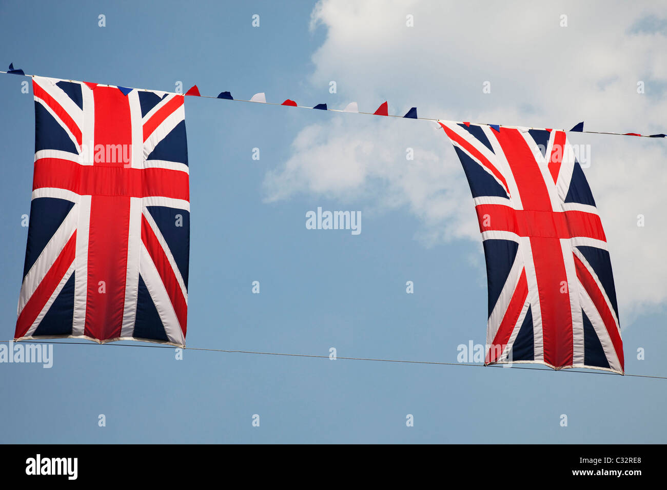 Two Union Jack flags Stock Photo Alamy