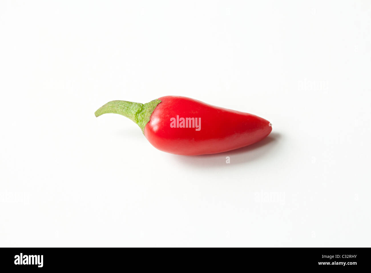Red chilli pepper on white background Stock Photo