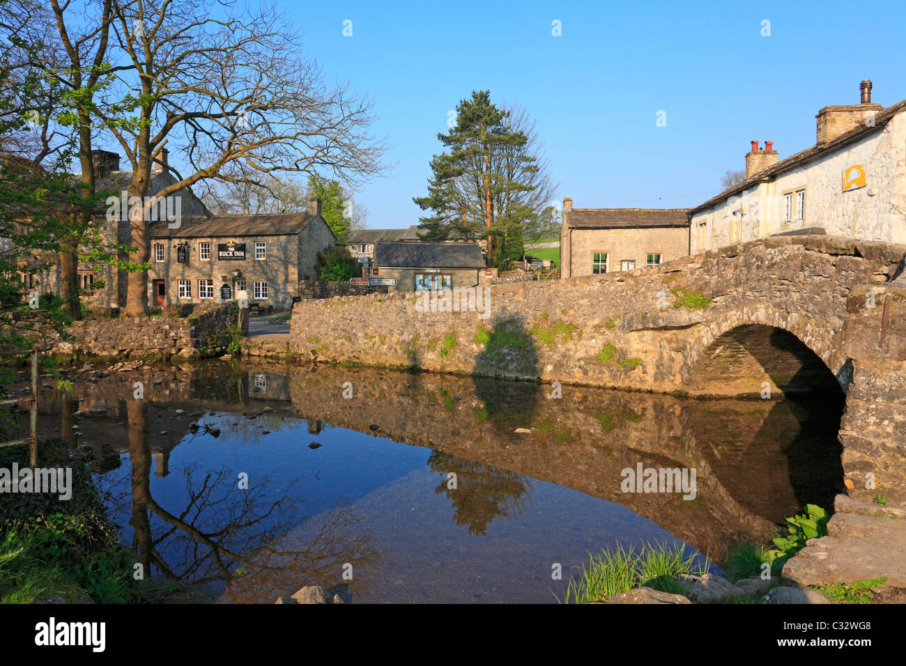 Stone bridge over Malham Beck Malham Malhamdale Yorkshire Dales